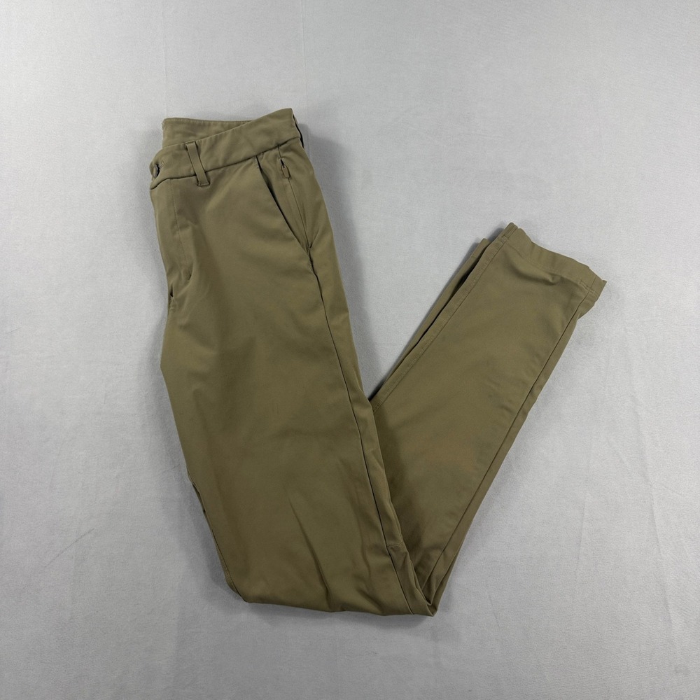 Lululemon ABC Pant Slim Warpstreme Khaki Tan Men Technical Trousers Size 28